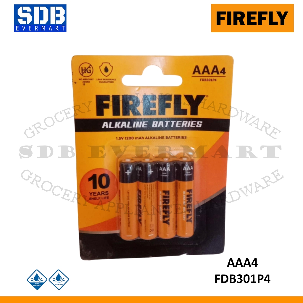 Firefly Alkaline Battery LA03 AAA (FDB301P4).5V 1200ma- 1pc | Shopee ...