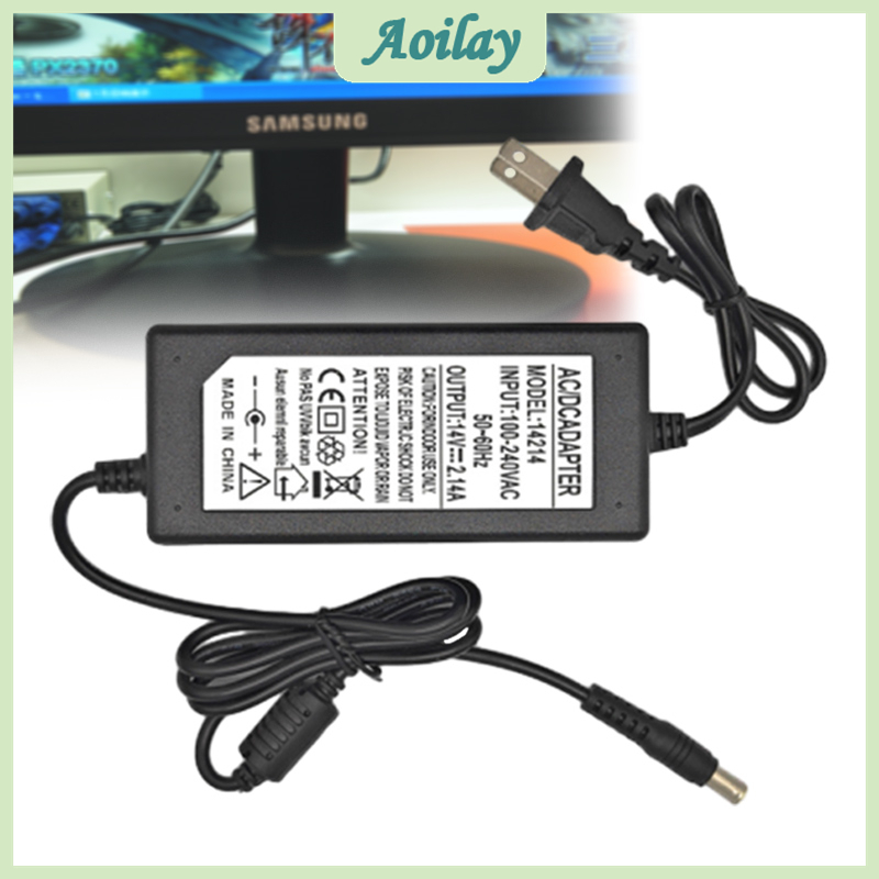 14V 2.14A Monitor Power Adapter 100-240V 6.5*4.4mm Plug Power Supply ...