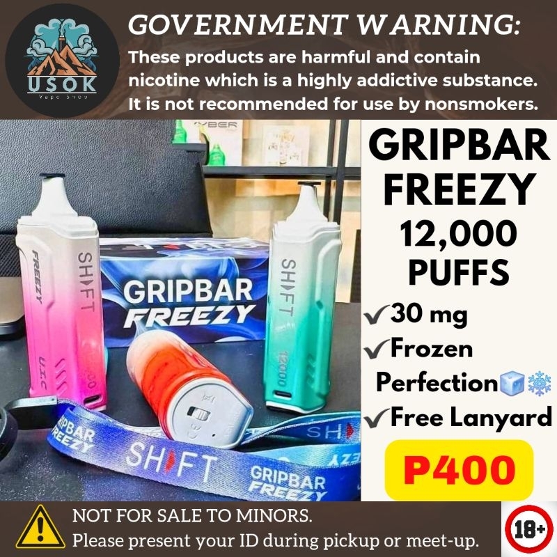 Shift Gripbar Freezy 12K Mentholated 12000 Puffs Frozen Perfection ...