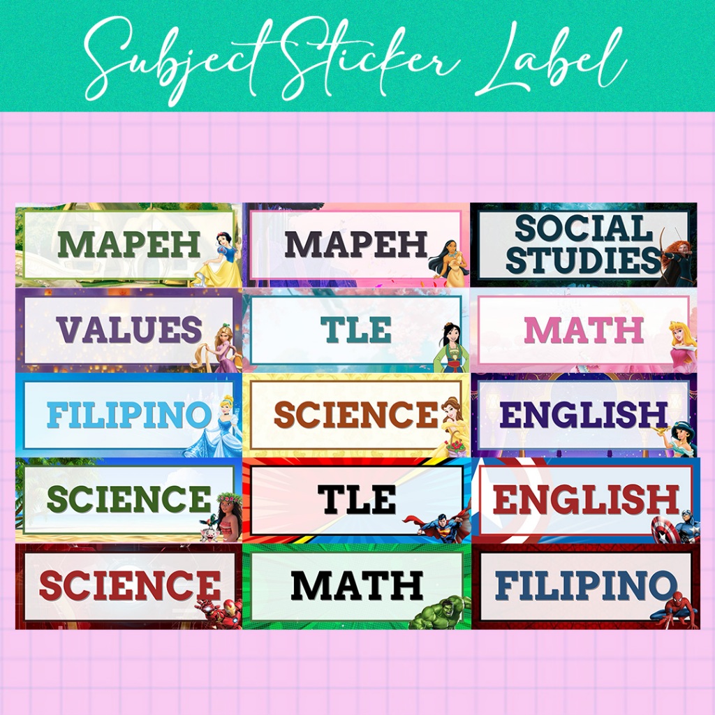 CUSTOMIZED THEME Subject or Name Sticker Label | Shopee Philippines
