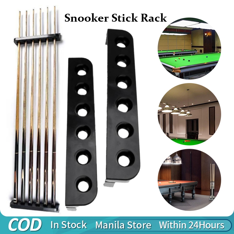 2pcs/set Pool Cue Rack Wall Mounted Rack 6 Holes Snooker Cue Stick ...