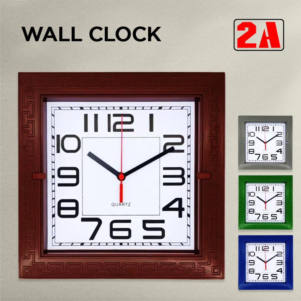2A Wall Clock Classic Roman Pattern Square Shape 9