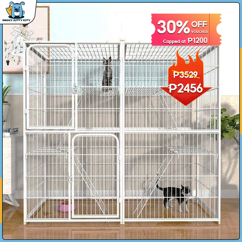 Cat Cage 4 Layer Large Platform Cage for Cat Dog Cat House Pet Cage Cat Condo Stackable Sturdy Villa