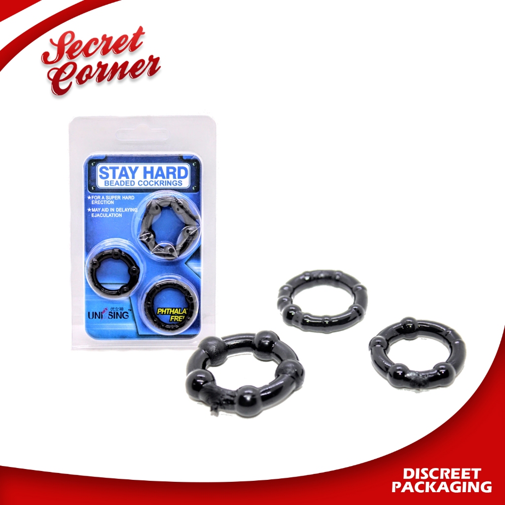 Secret Corner 3Pc Beaded Enlargement Harder Rings Sex Toys For Boys And ...