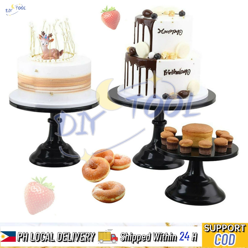 3Pcs Metal Iron Cake Stand Round Pedestal Dessert Holder Cupcake ...