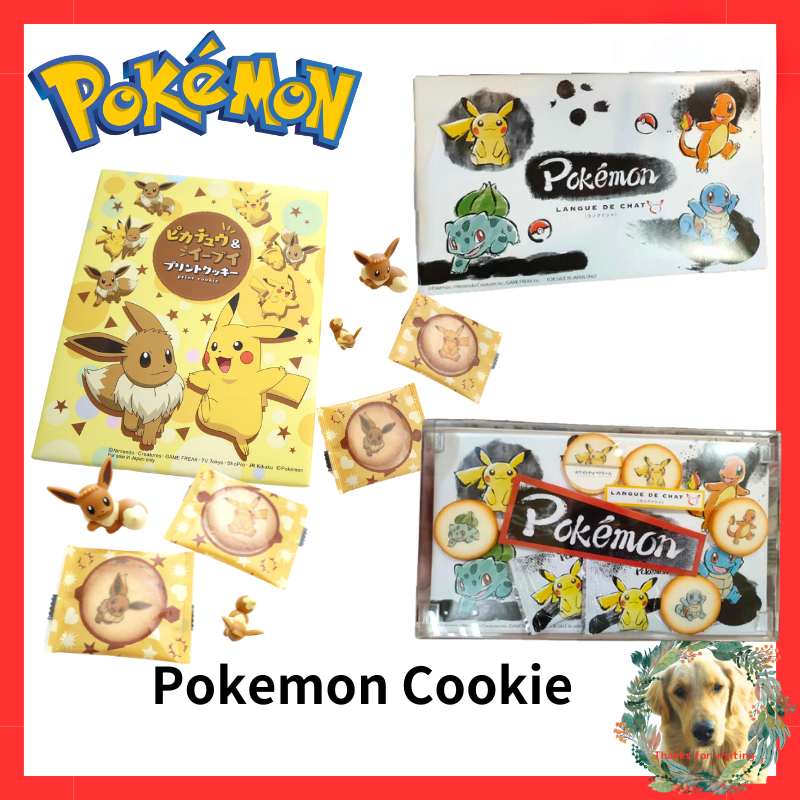 Pokemon Langue De Chat, Pikachu & Eevee printed cookies | Shopee ...