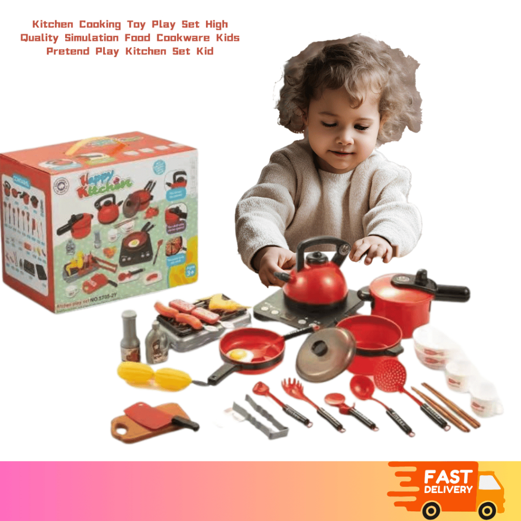 Kitchen Cooking Toy Play Set High Quality Simulation Food Cookware Kids ...