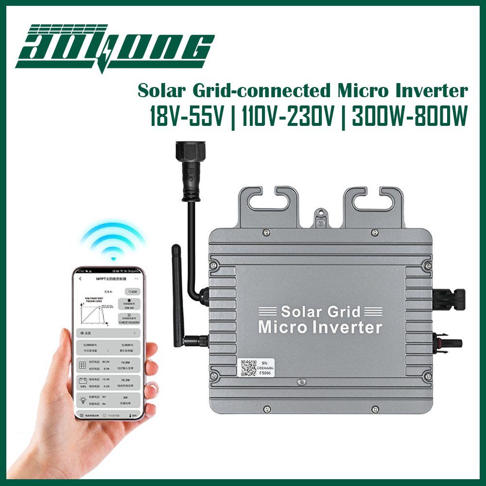 【New】Aoyang 300W/800W（18V-55V） Solar Grid-connected Micro Inverter 110V ...