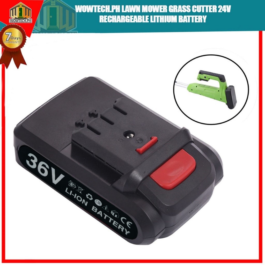 Wowtech.ph Lawn Mower Grass Cutter 24V, 36V Rechargeable Lithium ...