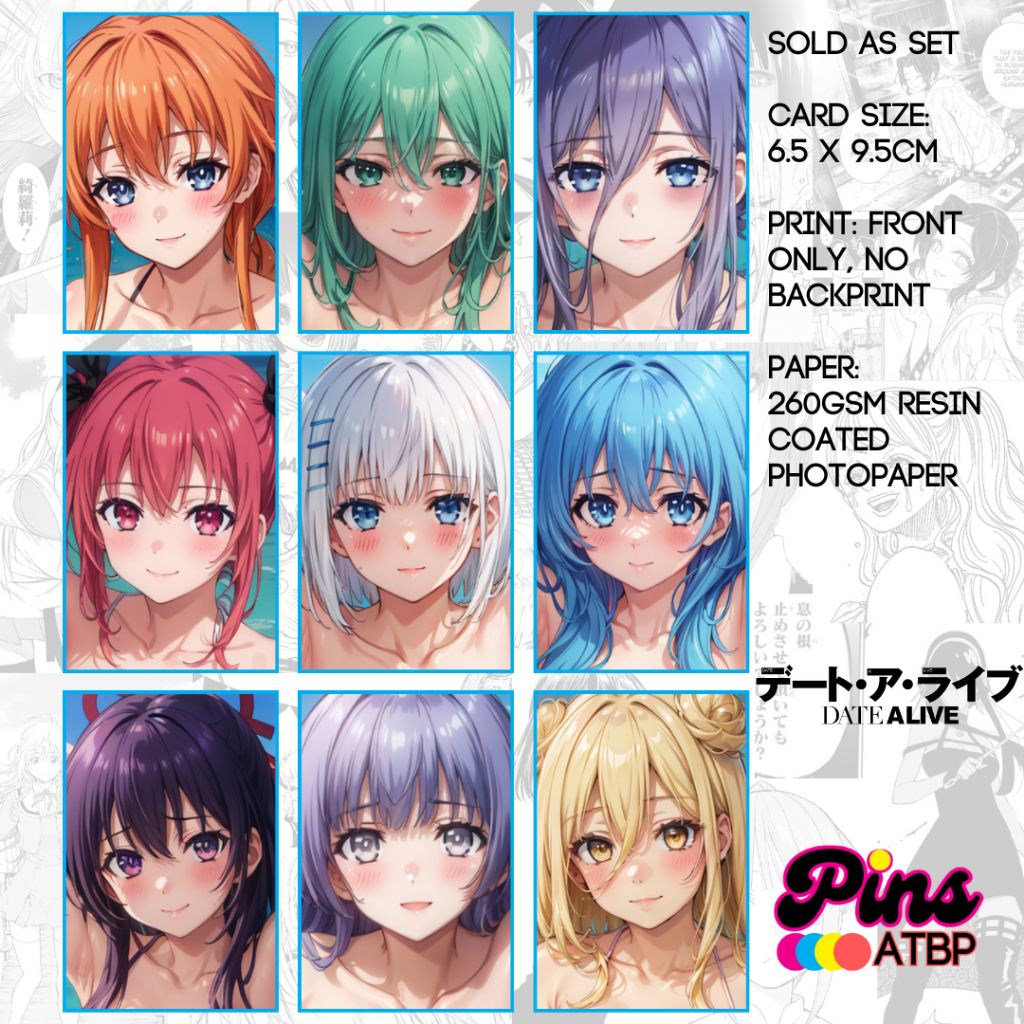 9PCS SET Date A Live Anime Photocards - Pins ATBP | Shopee Philippines