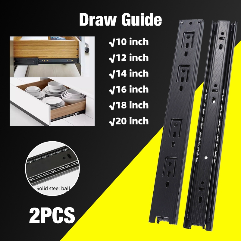Drawer Guide Soft Close Heavy Duty Drawer Slide ThreeSection Guide