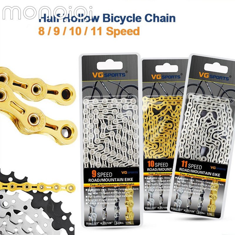 VG Sports Bicycle Chain 8 9 10 11 Speed Silver Gold Rainbow MTB