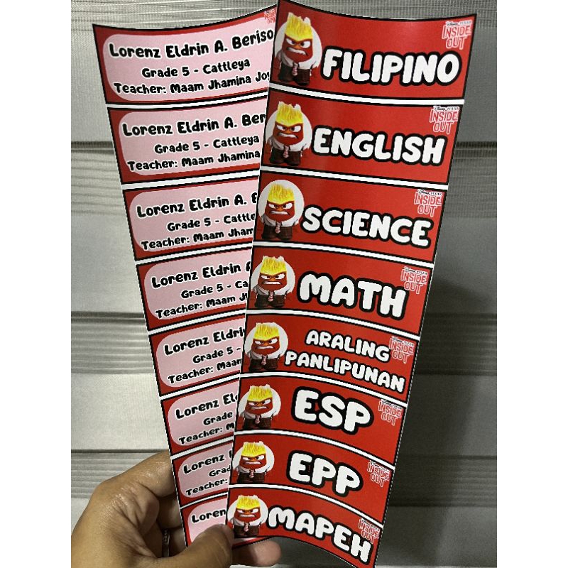 SUBJECT AND NAME STICKERS WATERPROOF AND SCRATCHPROOF | Shopee Philippines