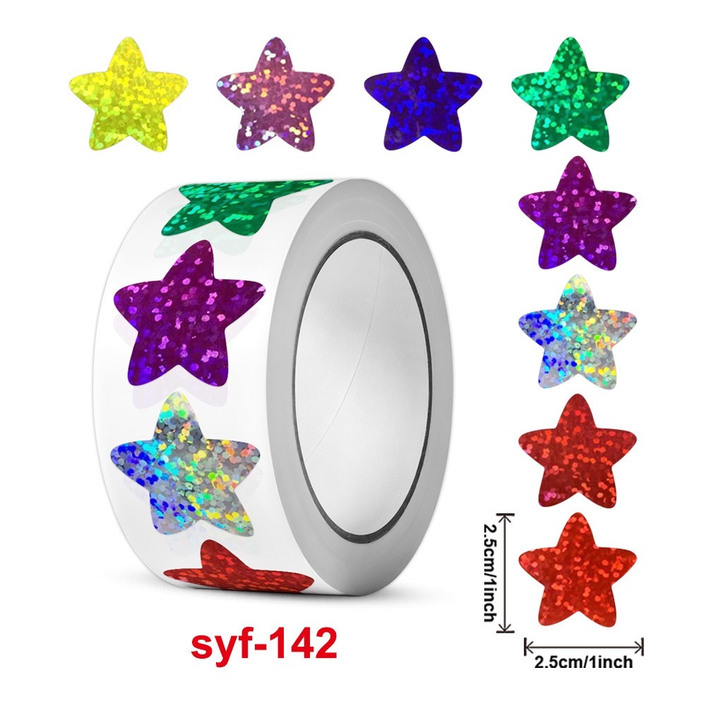 500 Pcs Star laser Stickers for Kids Reward Foil love Stickers Labels ...