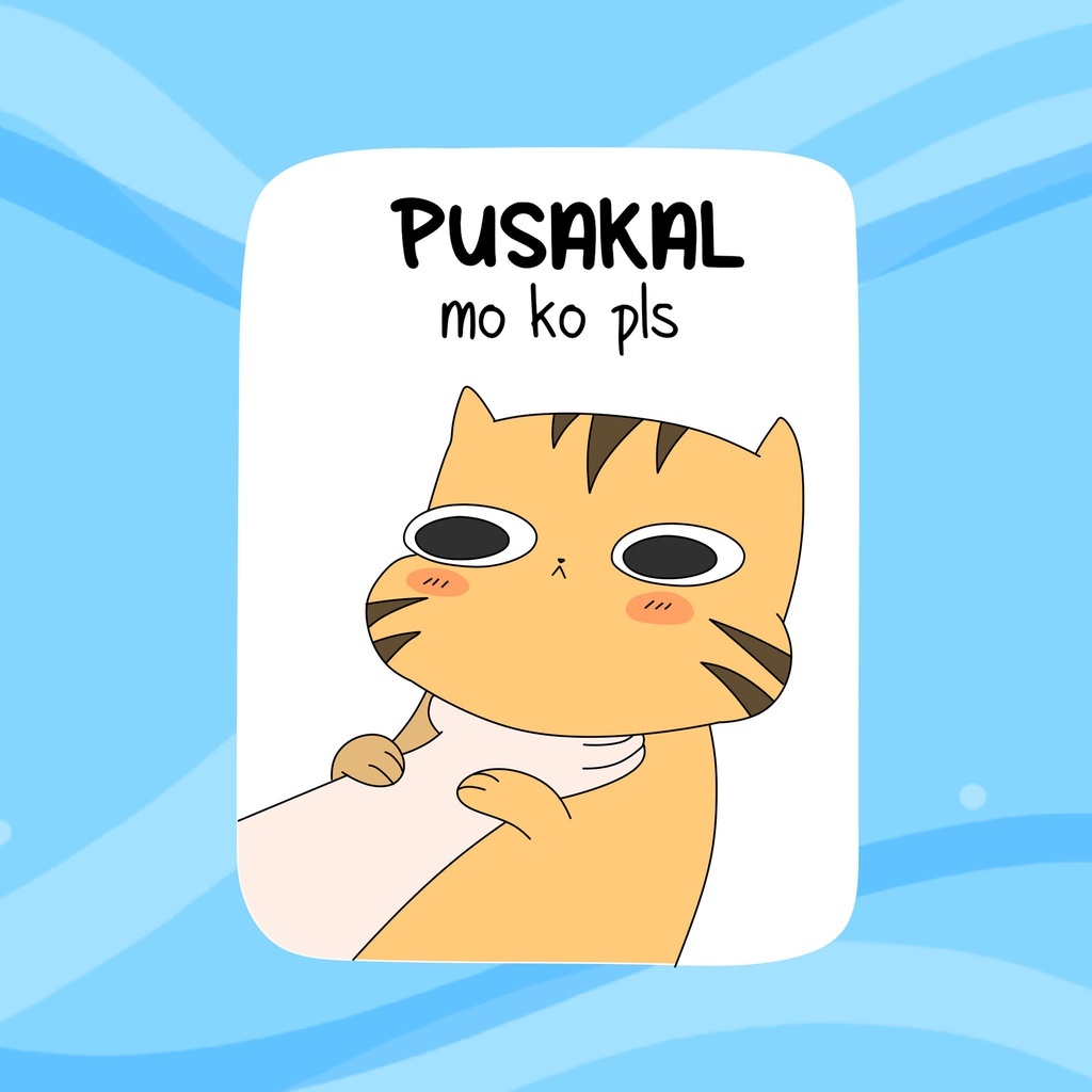 SSKAIT Pusa Waterproof funny cat landi mood die cut sticker - Pusakal ...
