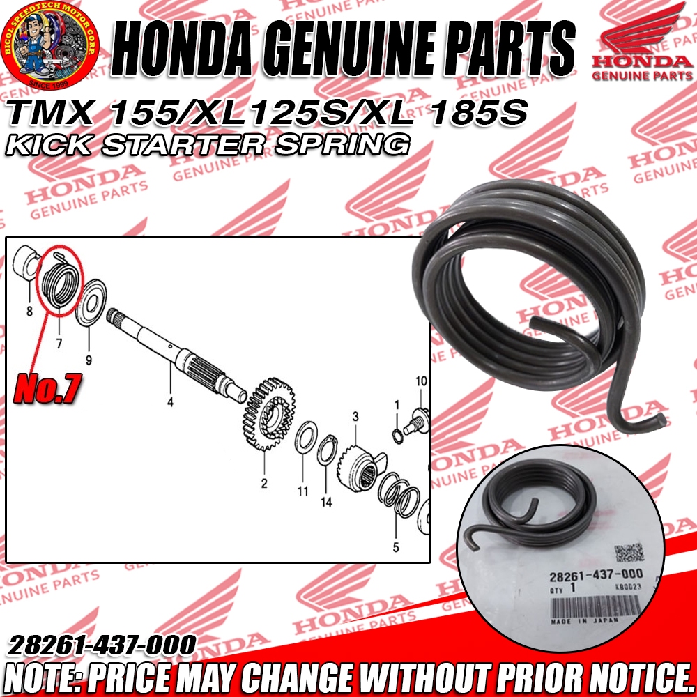 TMX 155/XL 125S/XL 185S KICK STARTER SPRING (HPI) (GENUINE: 28261-437 ...