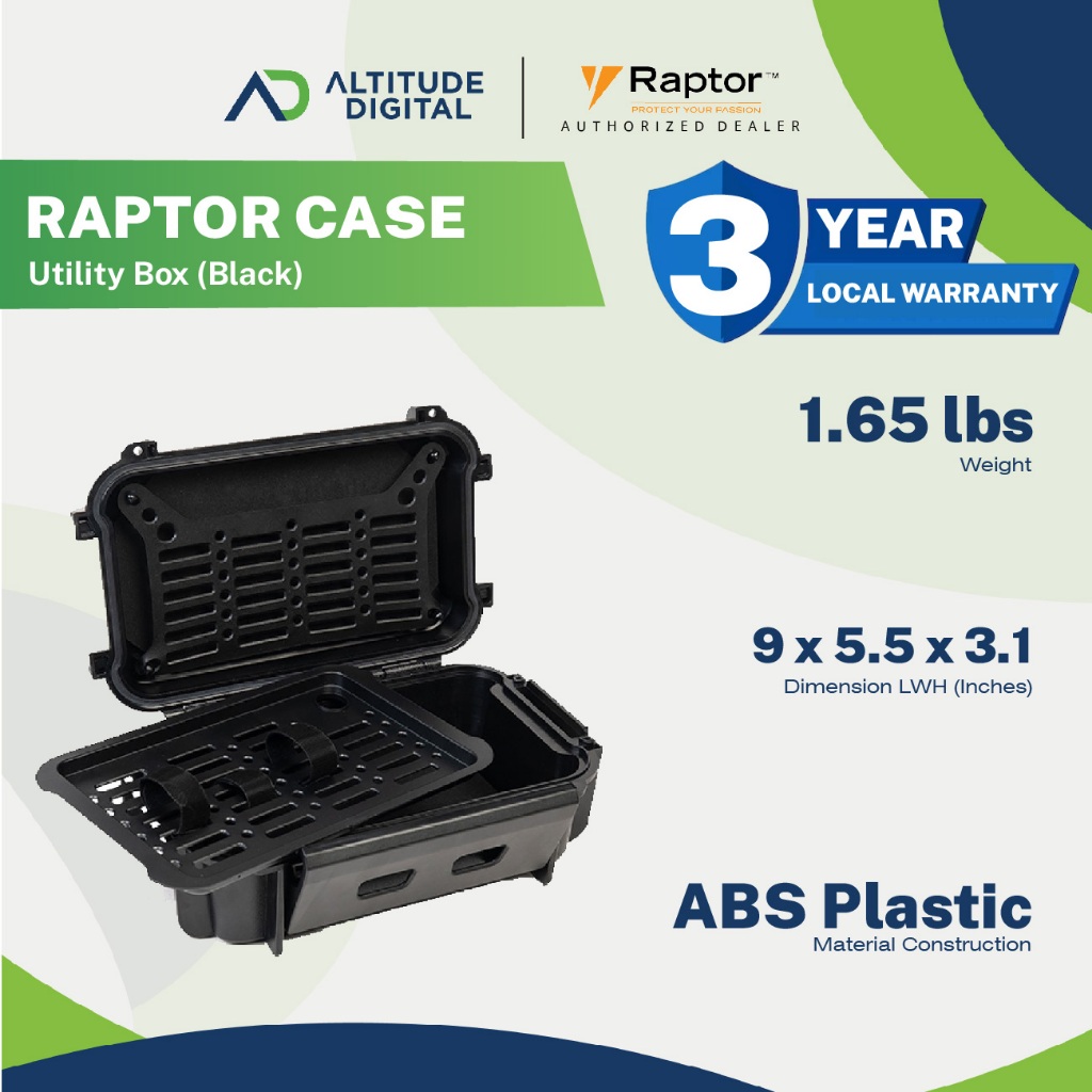 Raptor Case Utility Box (Black) for Valuables and Small Items | Shopee ...