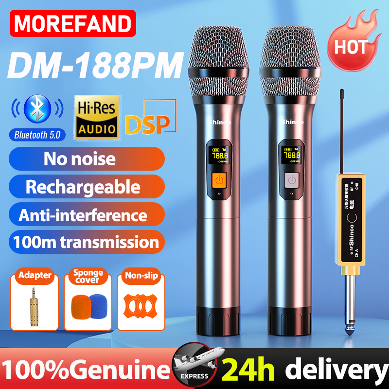 Professional Wireless Microphone Bluetooth UHF For Videoke Dual ...