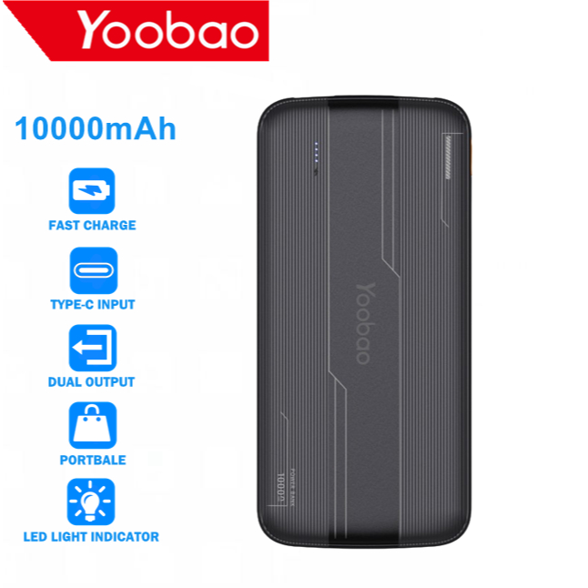 Yoobao P10T Pro 10000mAh Slim Style Portable Type-C Fast Charge Original Powerbank w/ Dual Output | Shopee Philippines