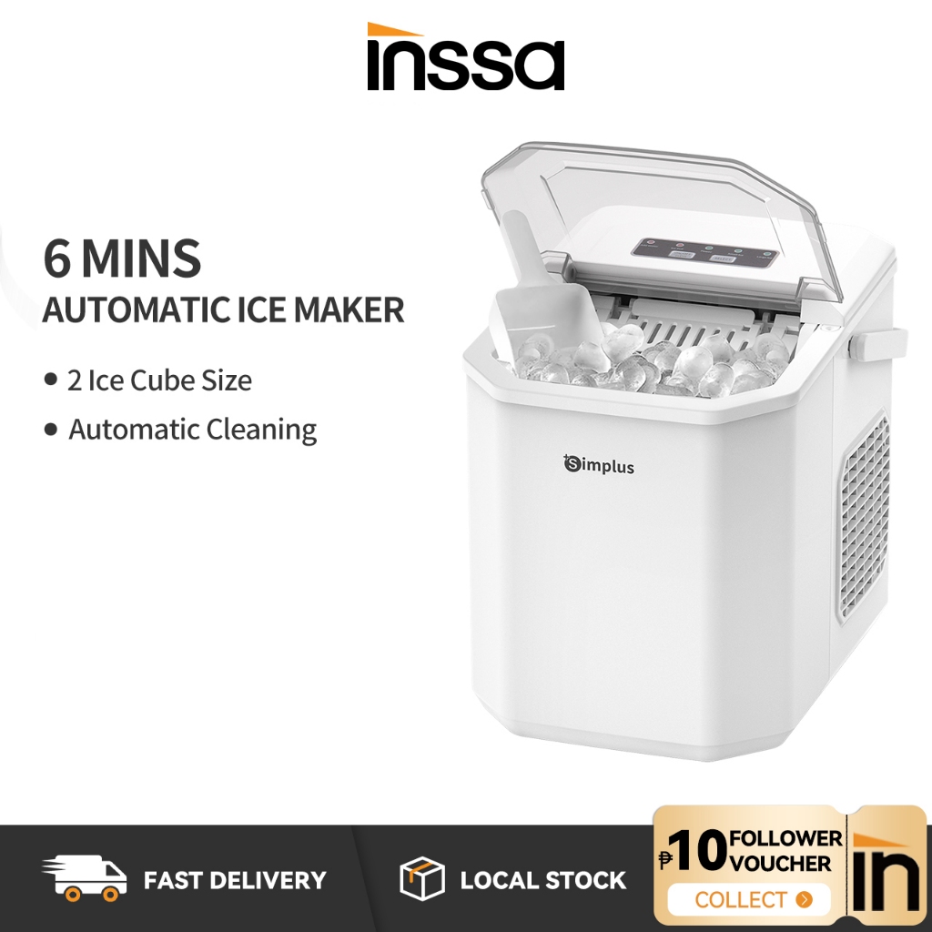 INSSA x Simplus Ice Maker Machine Automatic Ice Cube Maker Mini ...