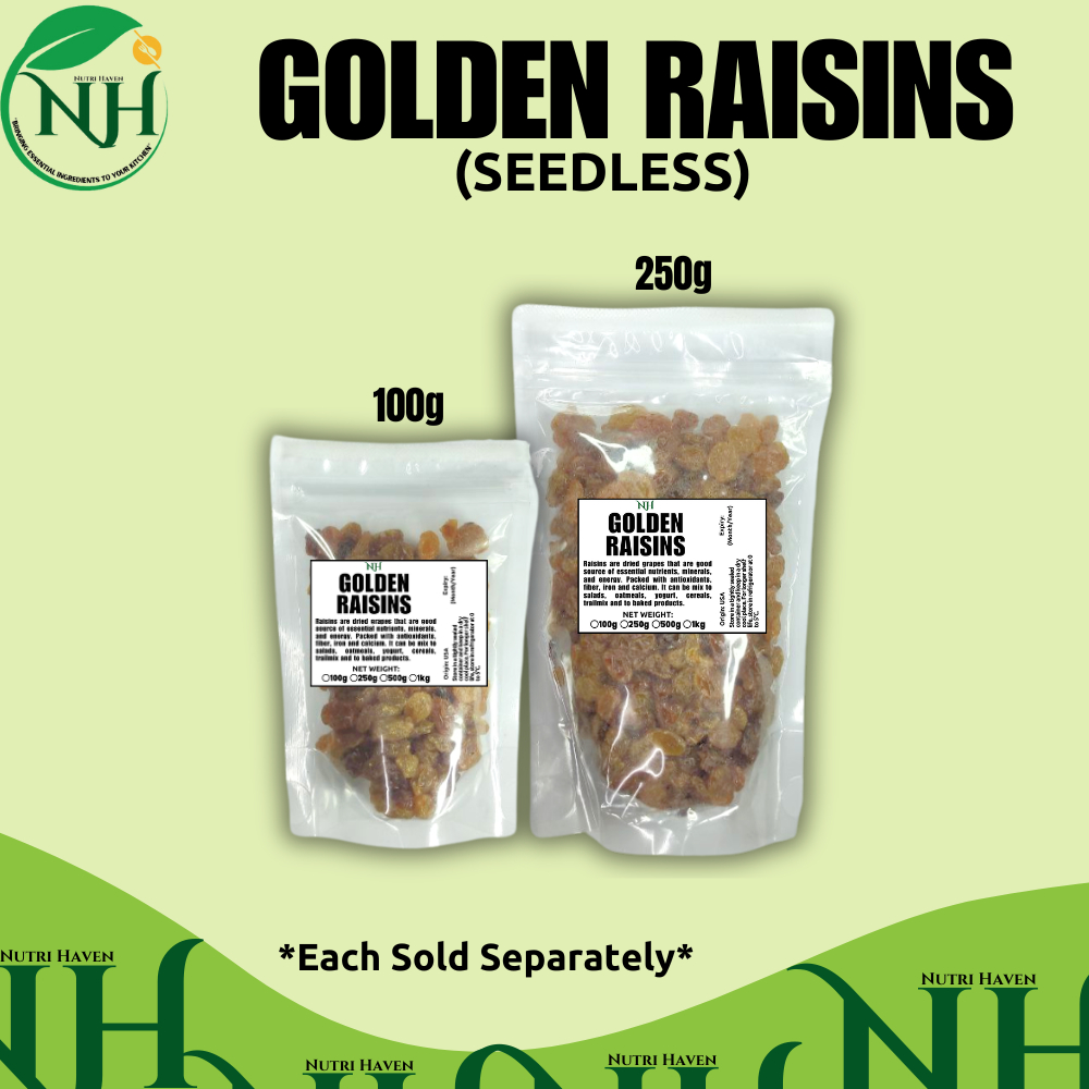 USA GOLDEN RAISINS Yellow Raisins retail small sizes100g and 250g ...