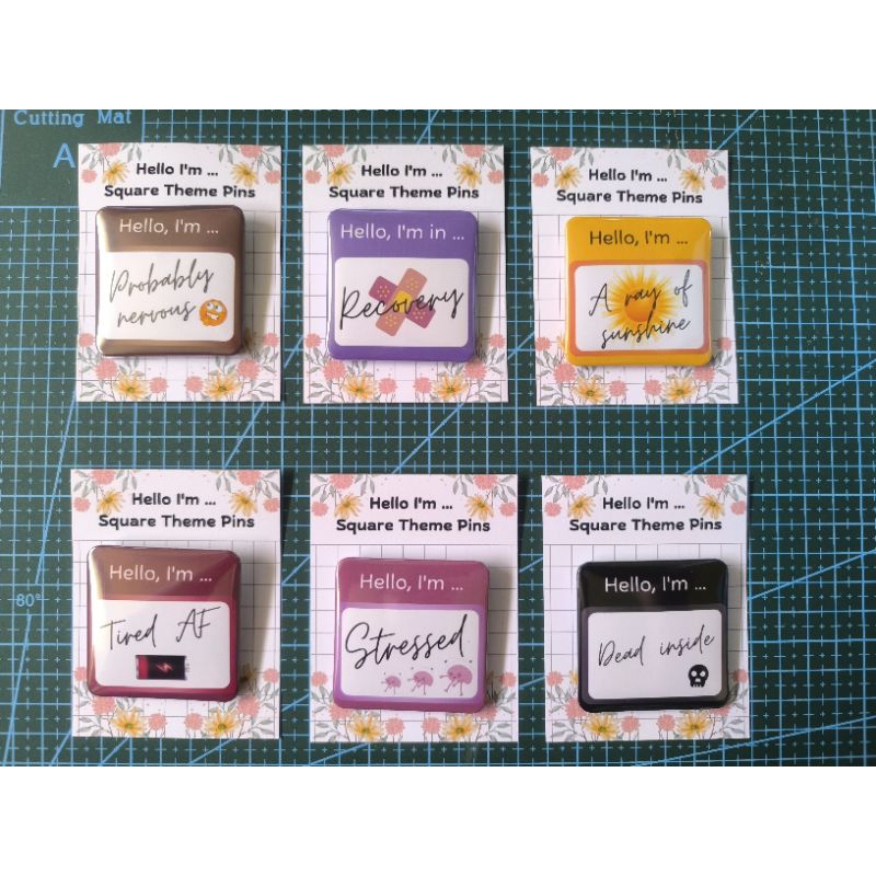 SQUARE BUTTON PINS | Shopee Philippines