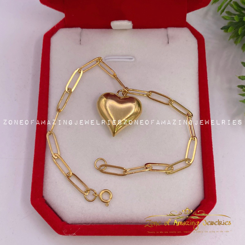 zoaj.ph Chunky Heart Necklace and Bracelet Set with Paperclip Chain ...
