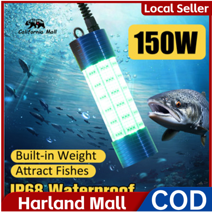 150W Underwater Fishing Light Portable LED Submersible Waterproof Lure ...