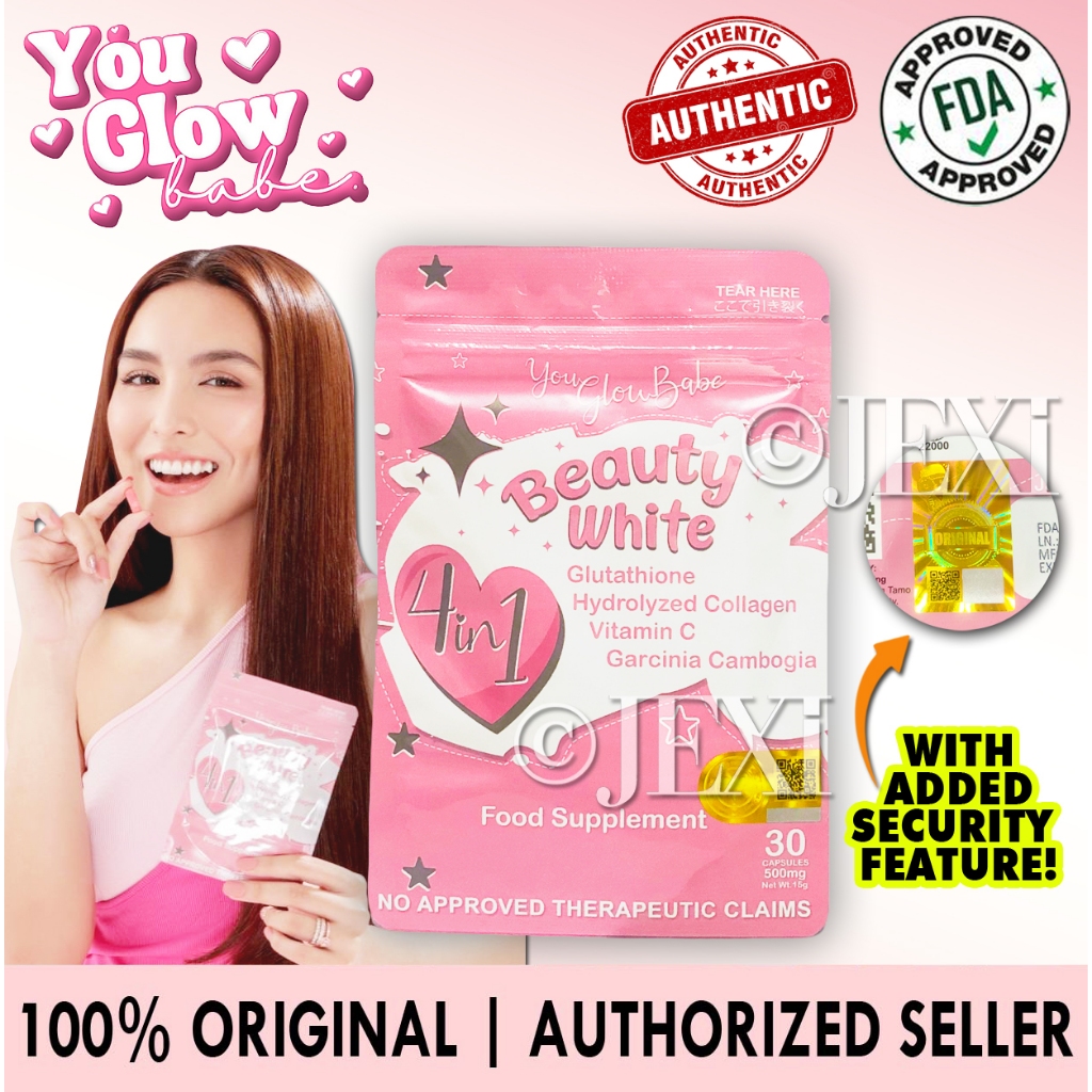 Authentic You Glow Babe BEAUTY WHITE Capsule 4in1 Glutathione Collagen ...