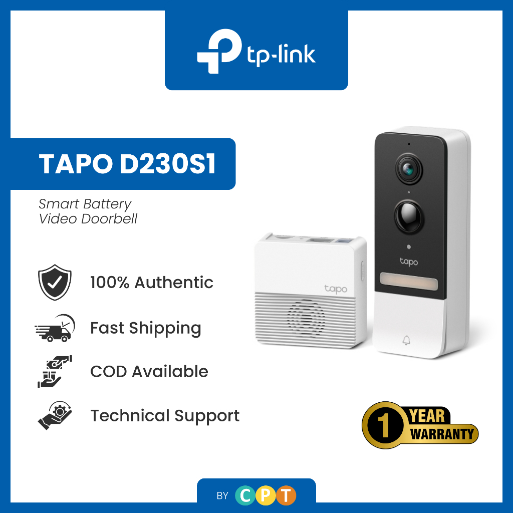 TP-Link Tapo D230S1 2K 5MP Color Night Vision Smart AI Battery Operated ...