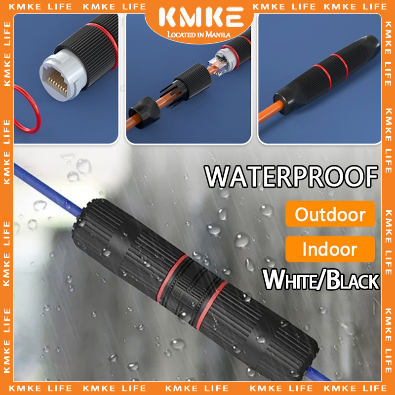 Waterproof Network PassThrough RJ45 LAN Coupler Extender Head Outdoor