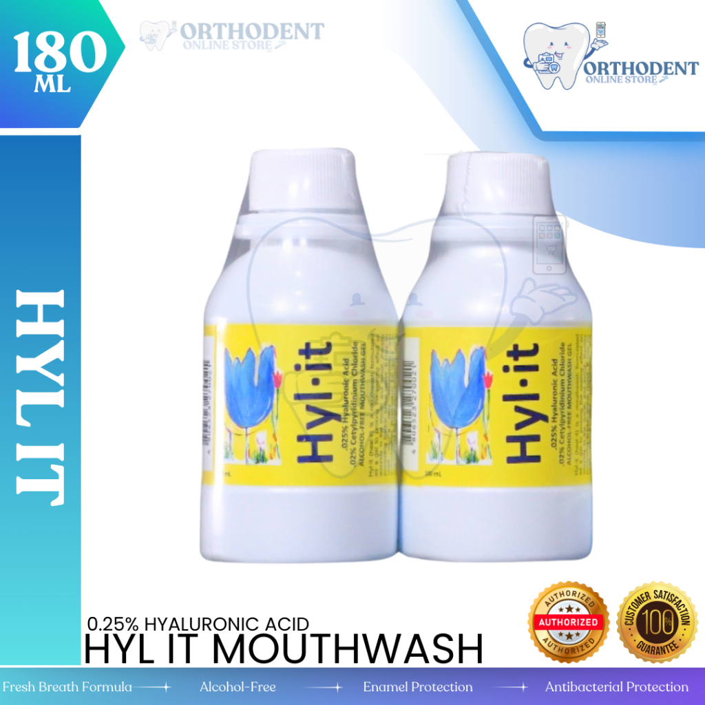 1 Bottle HylIt Mouthwash AlcoholFree Gel w/ 0.25 Hyaluronic Acid & 0