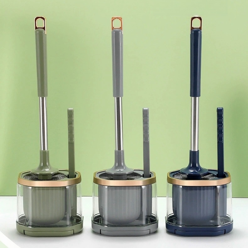 Light luxury drain toilet brush set Wallmounted toilet brush set with