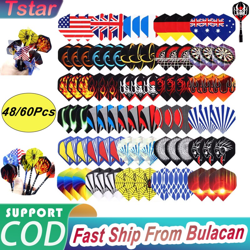 48/60Pcs Dart Flight Dart Pin Flight Professional Standard PVC Dart ...