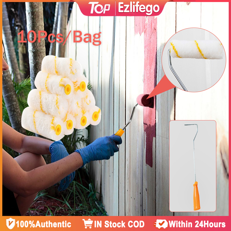10Pcs Paint Roller Covers Set 4 Inch Microfiber | Shopee Philippines
