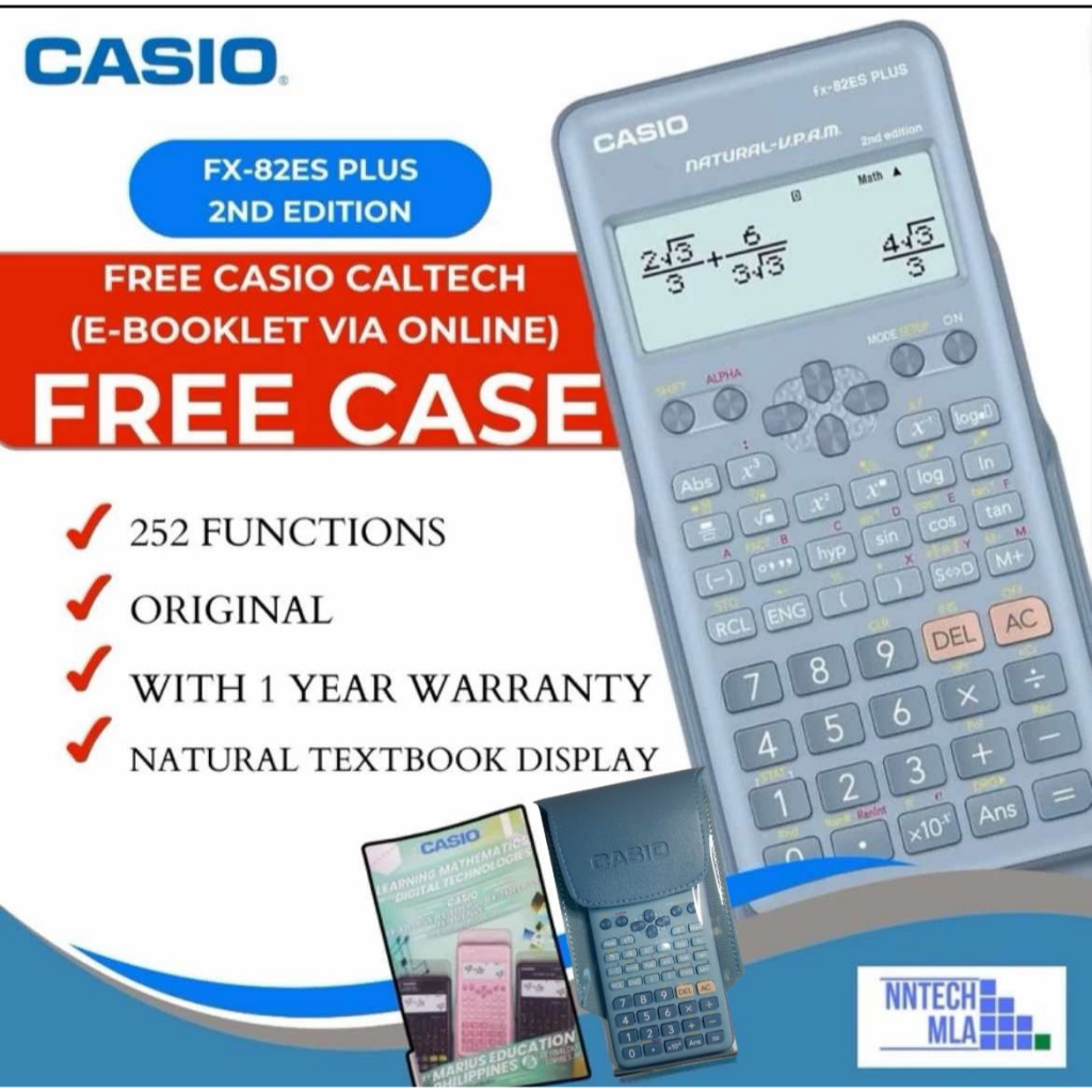 CASIO FX82ES PLUS 2ND EDITION BLUE COLOR 12 MONTHS WARRANTY e