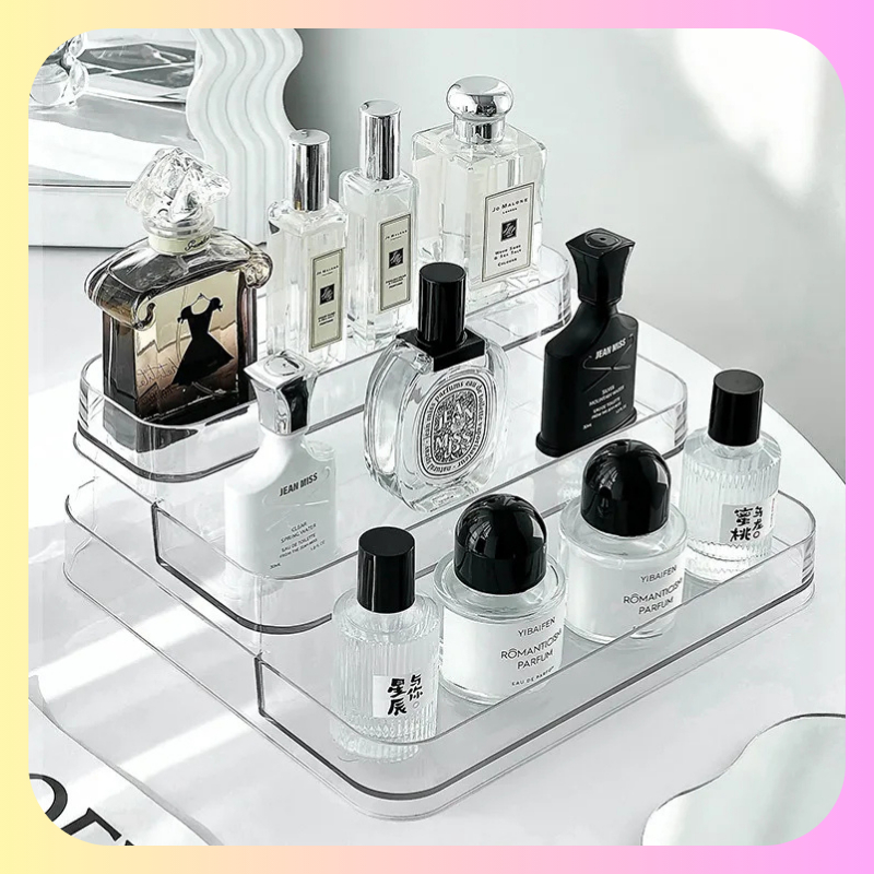 Acrylic Display Stand Storage Box 3 Layers for Cosmetic Perfume Multi ...