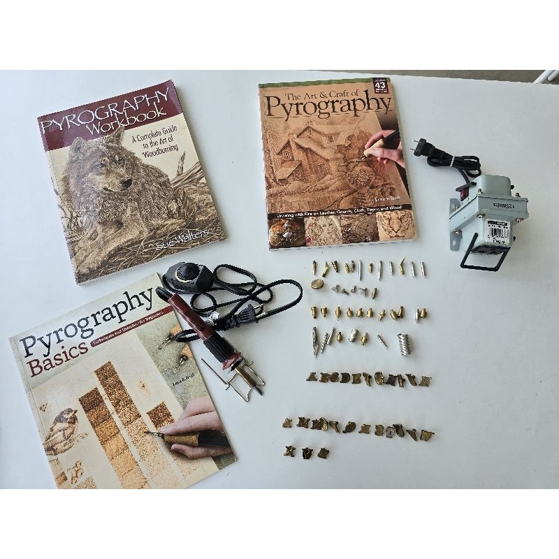 Complete Walnut Hollow Pyrography Wood Burning Set with Tips & Books ...
