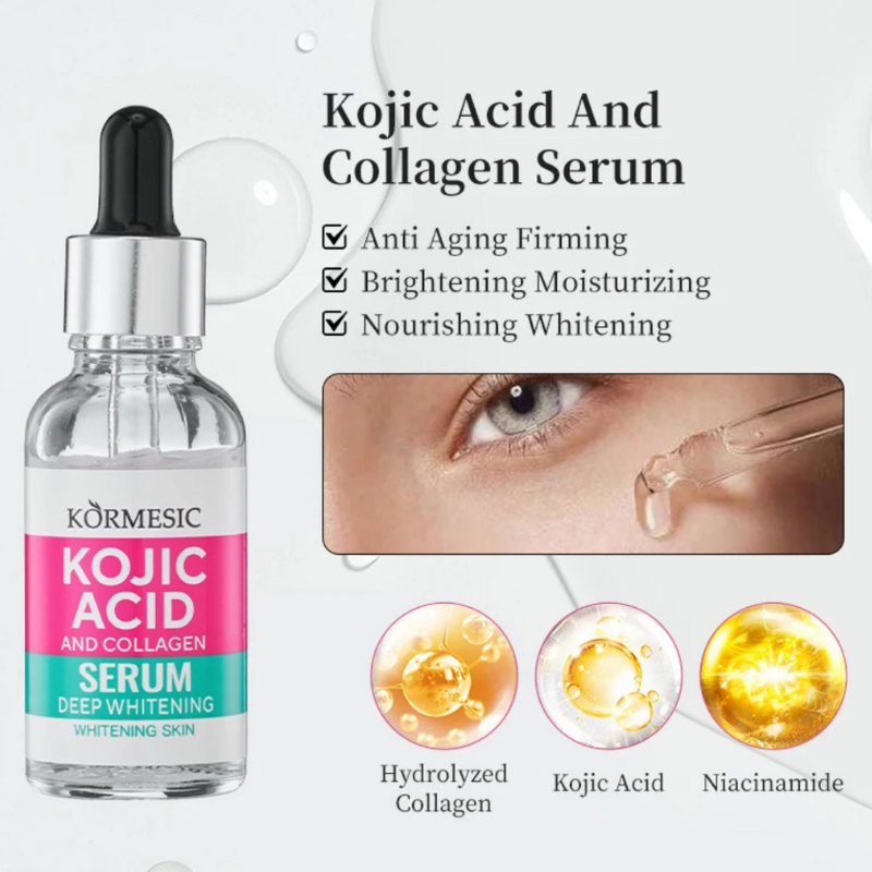 Set Soin Visage & Corps Kojic Acid - Éclaircissant Anti-Taches & Anti-Âge - 500ml - Exp. 2025