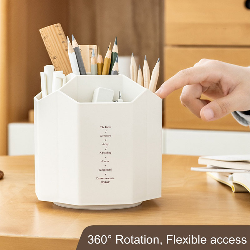 5 Grid Multi-Functional 360 ° Rotating Pen Holder Large Capacity ...