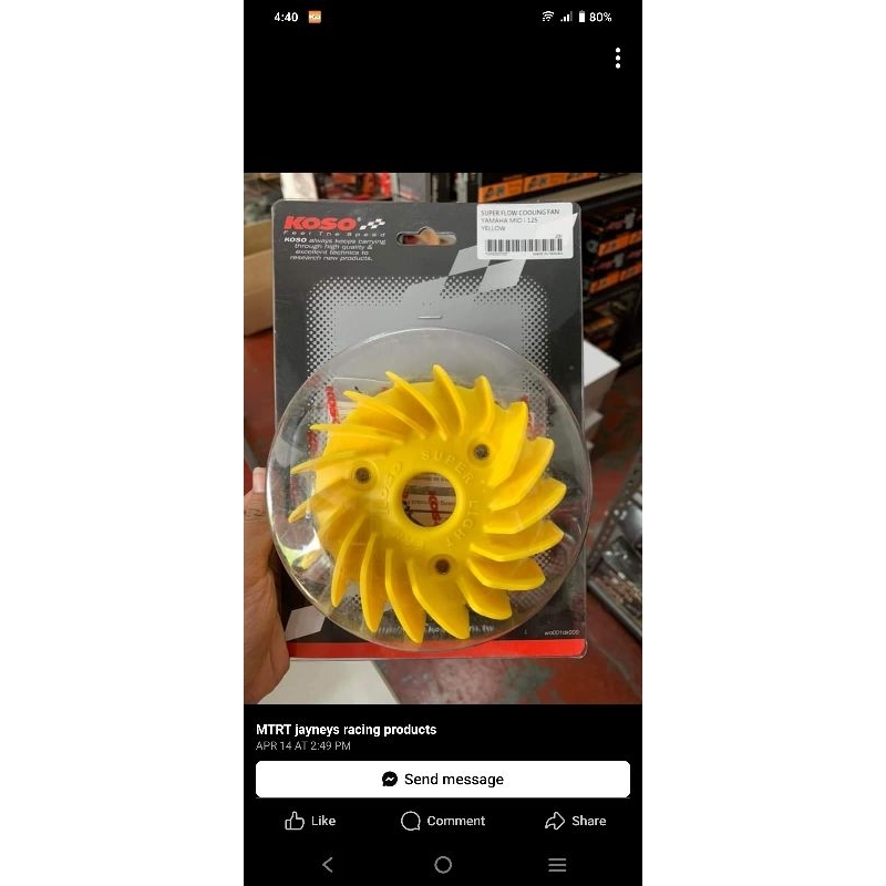 Koso racing fan mio i 125 / mio m3 | Shopee Philippines