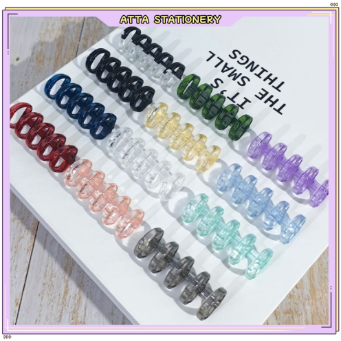 5Holes Colorful Binding Ring Binder Loop Loose-leaf PP Clip School ...