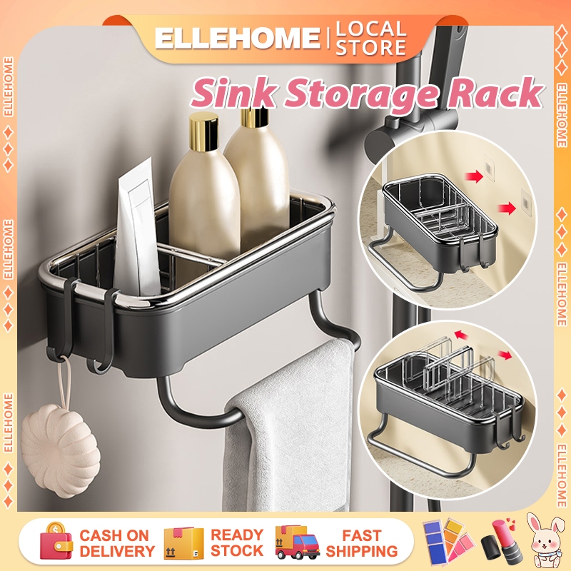 Sink Storage Rack Kitchen Wall-mounted Storage Shelf Organizer Rack ...