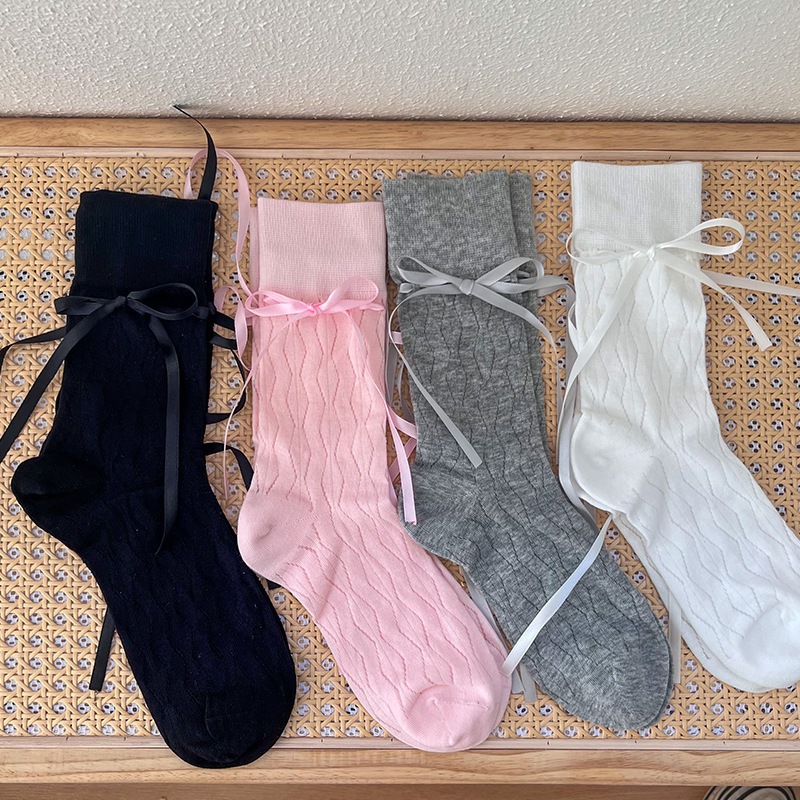 YFGSK-4651 Cute INS Ballet Style Socks Ribbon Lolita Breathable Lossen ...