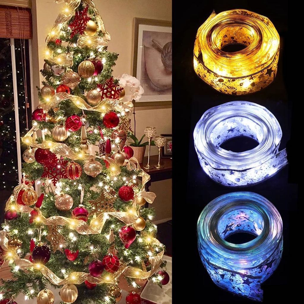 4M Ribbon Fairy Light home Decoration DIY Bows String Lights Home ...