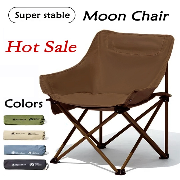 Outdoor Folding Chair Moon Beach Camping Chair Strap Bag Portable