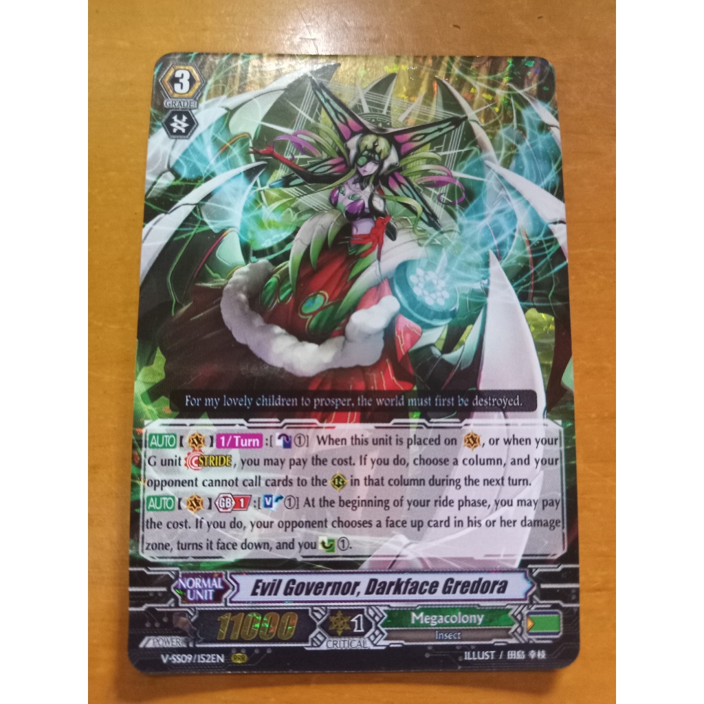 CFV Evil Governor, Darkface Gredora V-SS09 RRR Cardfight Vanguard ...