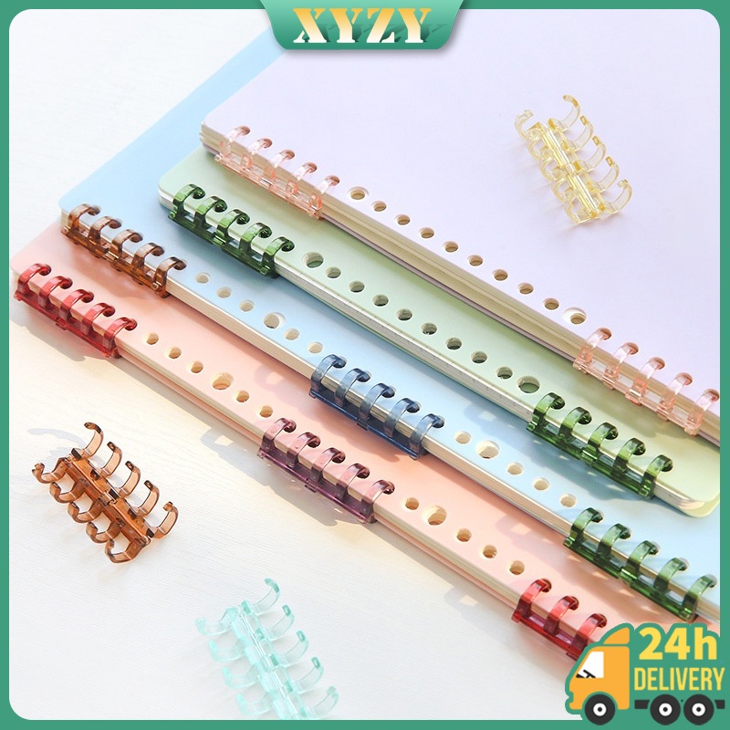 Creative DIY Plastic Binder Notebook Clip Accessories 5 Hole Color ...
