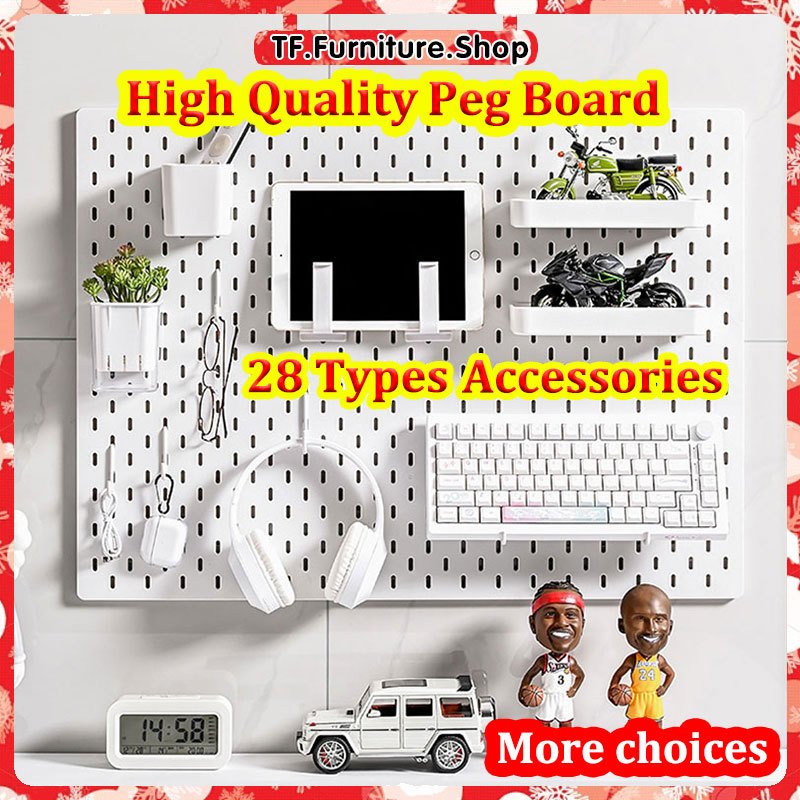 Pegboard Peg Board Organizer Accessories Shelf Wall Hanging Rack