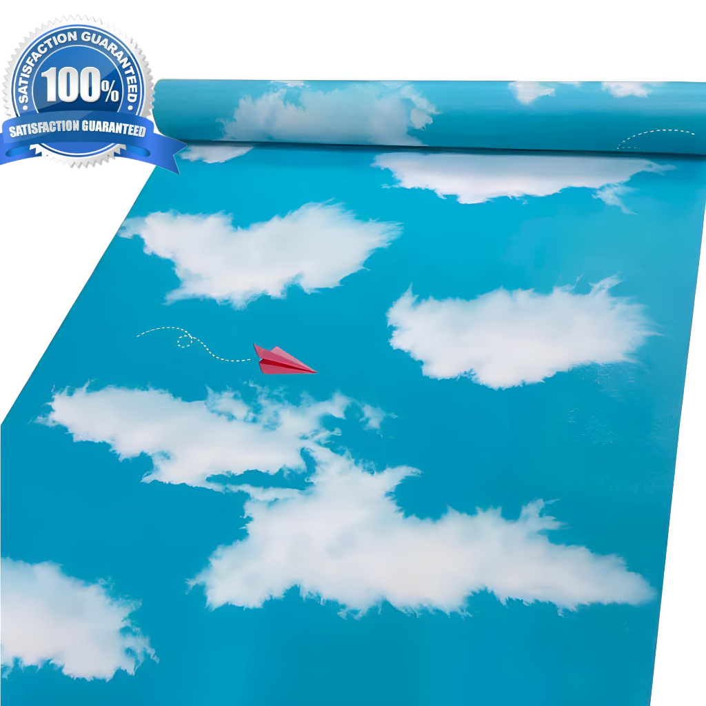 supermax sky blue Wallpaper 10M by 45CM PVC Self adhesive Waterproof